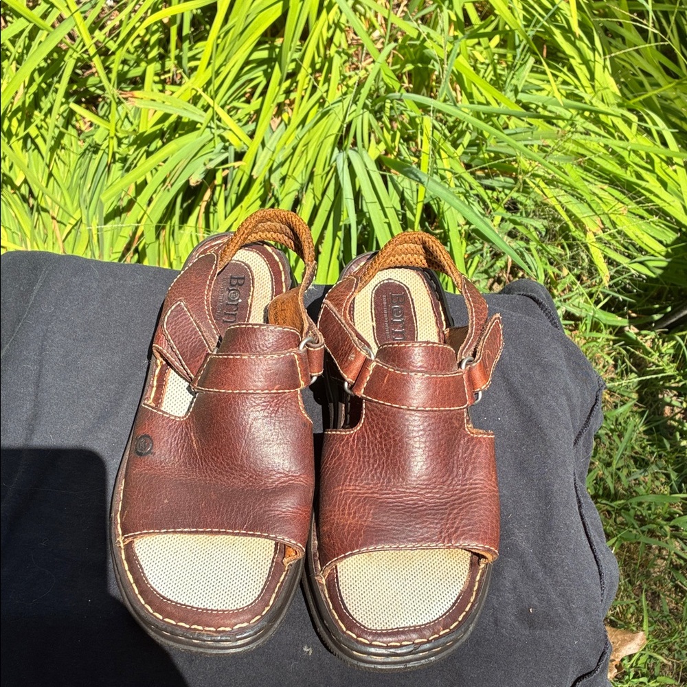 Born Dark Brown Leather Sandals
